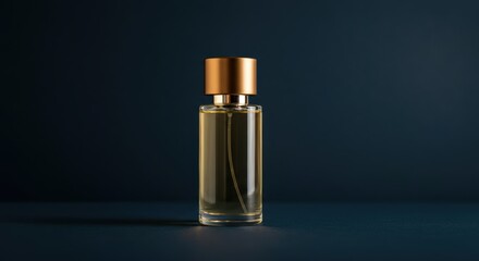 Naklejka premium Elegant Perfume Bottle on Dark Background