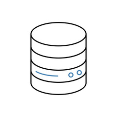database concept line icon. Simple element illustration. database concept outline symbol design.