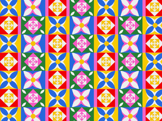 Abstract geometric floral shape background pattern design