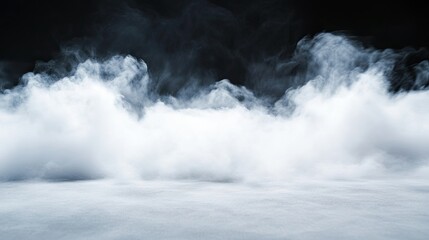 Obraz premium Bright Dust Spores Swirling Gracefully in the Darkness Against a Black Background