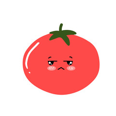 Obraz premium kawaii variant expression face tomato cartoon design isolated on white background