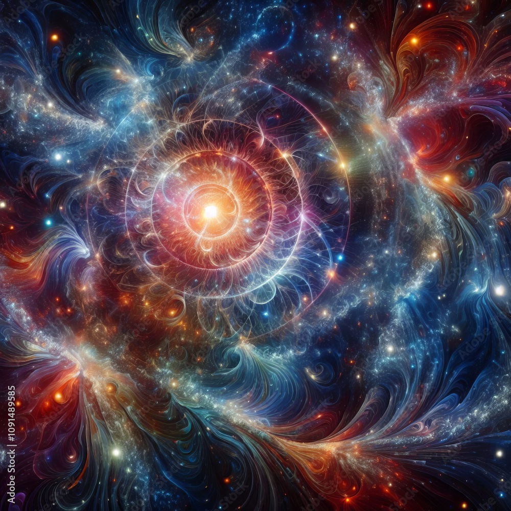 Wall mural cosmic web the interconnected web of galaxies expressing feeling