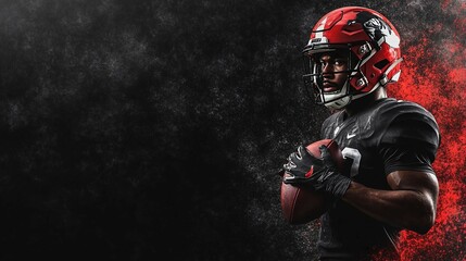 a man in a football uniform holding a football