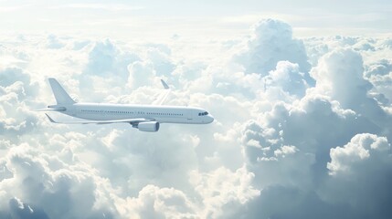 Obraz premium Airplane Soaring Above the Clouds