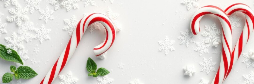 Crisp peppermint candy on a vibrant red background, fresh, minty