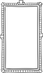 Vertical rectangular frame featuring decorative corners and a striped border, creating a simple yet elegant design suitable for various graphic design projects