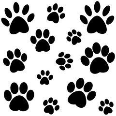 Fototapeta premium Dog Paw , Dog Paw Print Vector, Dog Paw Print Silhouette Vector