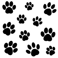 Fototapeta premium Dog Paw , Dog Paw Print Vector, Dog Paw Print Silhouette Vector