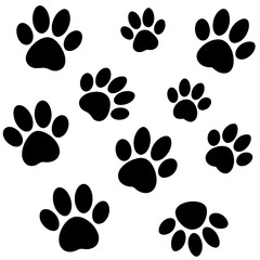 Fototapeta premium Dog Paw , Dog Paw Print Vector, Dog Paw Print Silhouette Vector