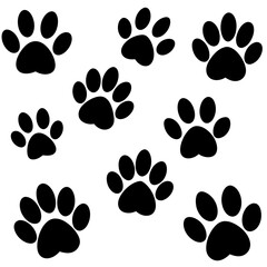 Fototapeta premium Dog Paw , Dog Paw Print Vector, Dog Paw Print Silhouette Vector