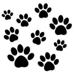 Fototapeta premium Dog Paw , Dog Paw Print Vector, Dog Paw Print Silhouette Vector