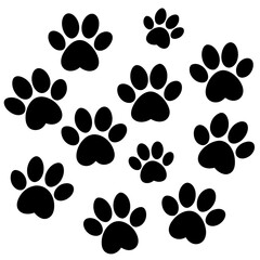 Fototapeta premium Dog Paw , Dog Paw Print Vector, Dog Paw Print Silhouette Vector