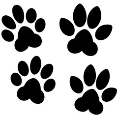 Fototapeta premium Dog Paw , Dog Paw Print Vector, Dog Paw Print Silhouette Vector