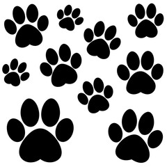 Fototapeta premium Dog Paw , Dog Paw Print Vector, Dog Paw Print Silhouette Vector