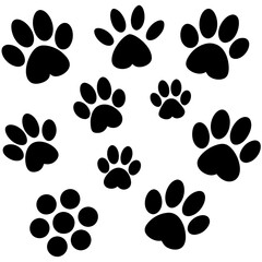 Fototapeta premium Dog Paw , Dog Paw Print Vector, Dog Paw Print Silhouette Vector