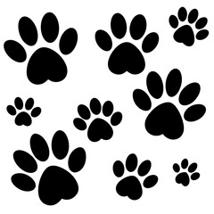 Fototapeta premium Dog Paw , Dog Paw Print Vector, Dog Paw Print Silhouette Vector