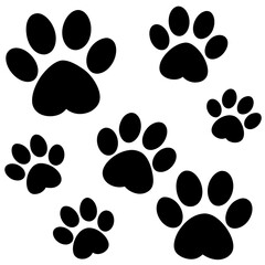 Fototapeta premium Dog Paw , Dog Paw Print Vector, Dog Paw Print Silhouette Vector
