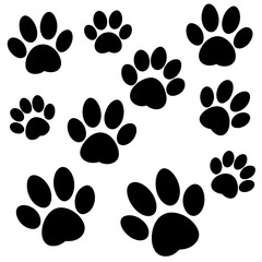 Fototapeta premium Dog Paw , Dog Paw Print Vector, Dog Paw Print Silhouette Vector