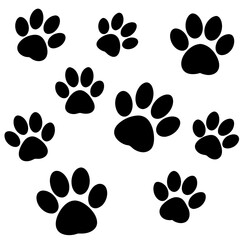 Fototapeta premium Dog Paw , Dog Paw Print Vector, Dog Paw Print Silhouette Vector