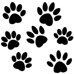 Fototapeta premium Dog Paw , Dog Paw Print Vector, Dog Paw Print Silhouette Vector