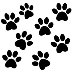 Fototapeta premium Dog Paw , Dog Paw Print Vector, Dog Paw Print Silhouette Vector