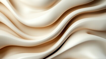 Obraz premium This image showcases smooth, flowing waves in a creamy texture, creating a serene and artistic abstract pattern that evokes a sense of calm and fluidity.