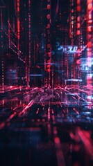 Fototapeta premium Binary Code Digital Matrix Technology Abstract Background