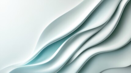 Aesthetic fluid design with white and blue waves crafted artistically, symbolizing balance and infinite serenity through graceful abstract formations.
