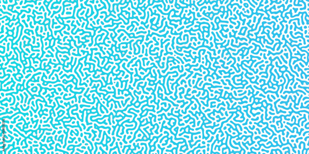 Poster Turing Abstract Pattern, suitable for any business. White and blue color diffusion reaction seamless pattern.An abstract Reaction-diffusion or Turing pattern formation, coral reef, natural texture,	
