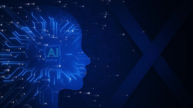 futuristic Human brain Intelligent thinking processing neural network printed circuit of big data and artificial intelligence, innovation and success. circuit patterns and an AI chip Machine learning