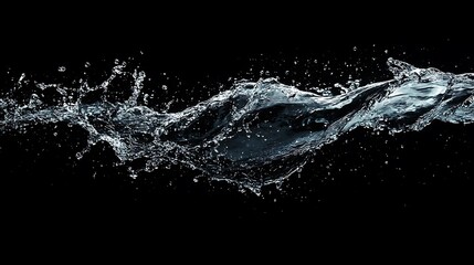 Water Splashing Against Black Background Abstract Art