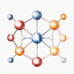 Fototapeta premium A colorful molecular structure illustrating chemical connections and interactions.