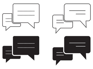 Set chat bubble icon for message, SMS, and talk isolated on transparent.