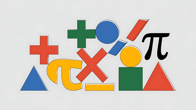 Geometric and Mathematical Symbols in Modern Design - Abstract Illustration