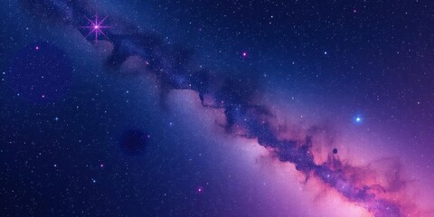 Fototapeta premium Majestic cosmic landscape with vibrant nebulas and stars, mystic, astronomy