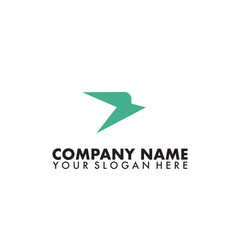 Simple flying bird logo shape vector template