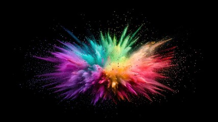 Fototapeta premium Multi-Colored Holi Powder Burst on Dark Background