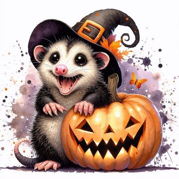 Opossum an Halloween