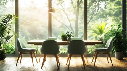 Obraz premium Elegant Minimalist Living Spaces with Natural Light and Cozy Decor