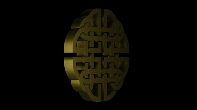 celtic dara knot irish symbol logo iconon transparent background. 4K footage.