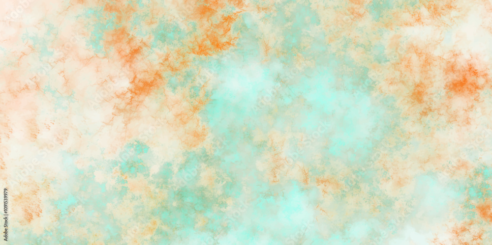Poster Abstract watercolor background. Multiple Color Design. Abstract colorful and soft sweet grunge texture background with green orange or yellow colors. brush painted abstract watercolor background.	