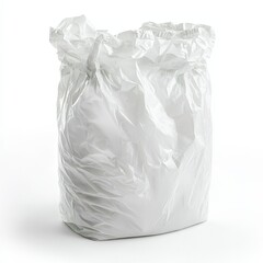Fototapeta premium Crisp white plastic bag: wrinkled texture and environmental impact