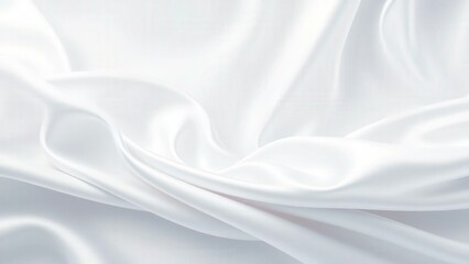 Obraz premium Elegant White Silk Fabric Background for Luxury Branding, Web Design, and High-End Product Presentation