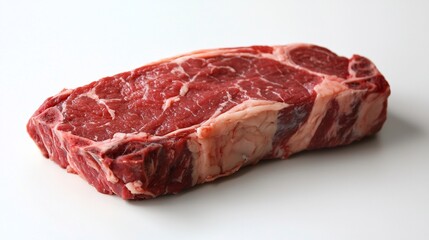 Fototapeta premium Juicy and Tender Ribeye Steak on a White Background