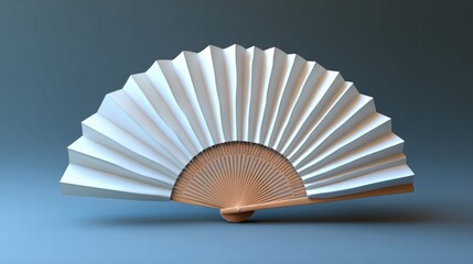 Mockup of White Folding Hand Fan for Branding and Artwork