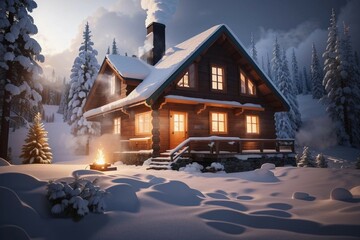 Fototapeta premium house in winter