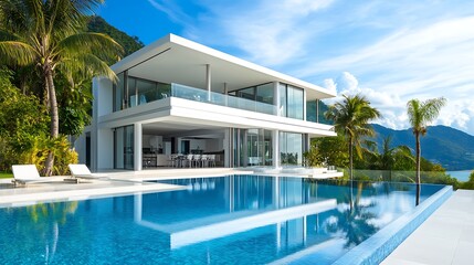 Fototapeta premium Luxurious Minimalist Interiors with Natural Elements and Modern Design