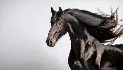 black and white horse
