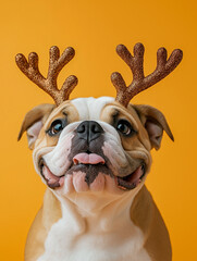 Bulldog Christmas Portrait