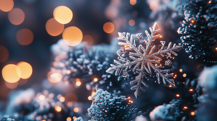 Snowflakes Bokeh Christmas Background